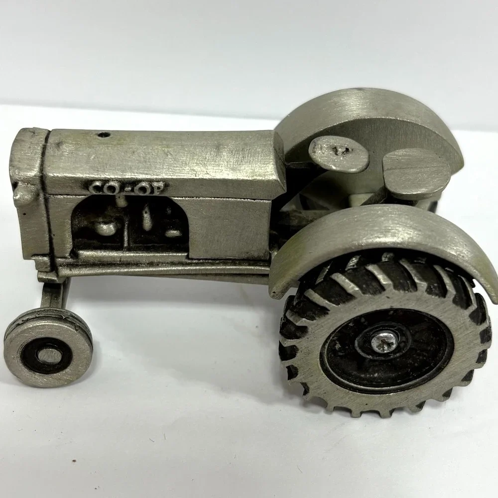 Vintage CO-OP Pewter Tractor 1/43 Model Collectible Farm‎ Miniature Retro Decor